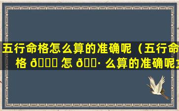 五行命格怎么算的准确呢（五行命格 🕊 怎 🕷 么算的准确呢女孩）